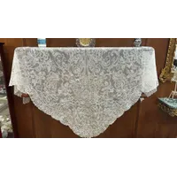 MANTILLA DE TRES PICOS BEIGE TUL DE CRISTAL - 2566/M