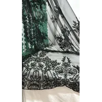 MANTILLA RECTANGULAR NEGRA TUL DE CRISTAL - 9163-4/G
