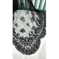 MANTILLA RECTANGULAR NEGRA TUL DE CRISTAL - 9163-4/G