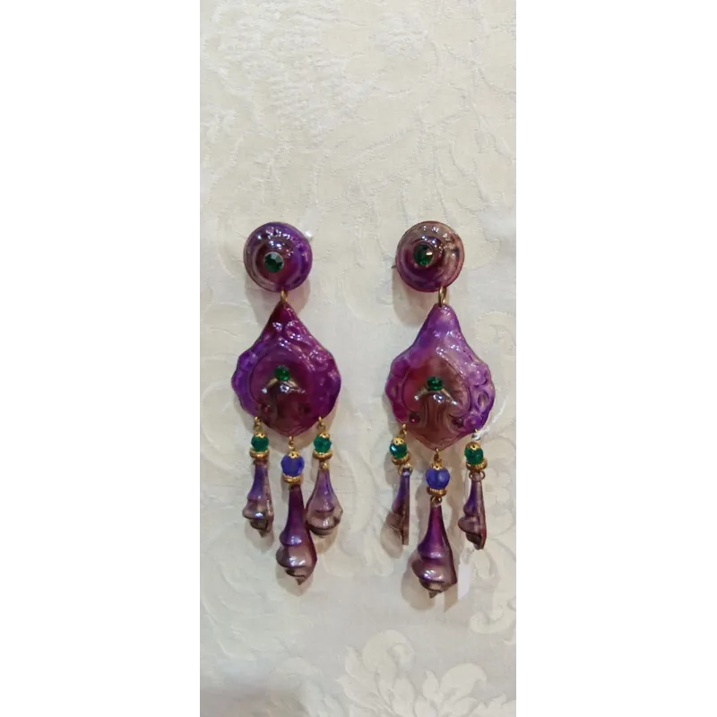 Pendientes berenjena